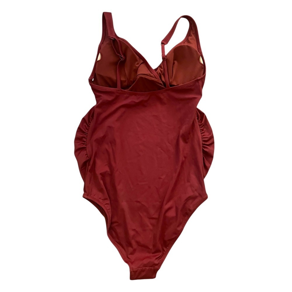 NEW Amazon Essentials Small Maternity One Piece Swimsuit UPF 50 V-Neck Ruched - Picture 9 of 11
